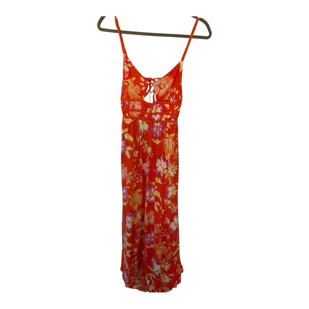 Free People Red and Pink Floral Dress - Picture 2 of 6